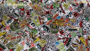 Sticker Bomb Tiger 4m x 1.52m